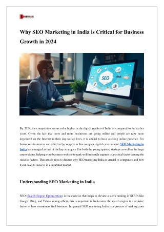 Why SEO Marketing in India is Critical for Business Growth in 2024