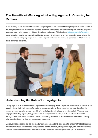 the benefits of working with letting agents