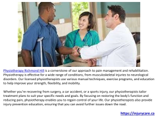 Physiotherapy, Acupuncture, Massage Therapy at Injury Care Richmond Hill.PPTX-1