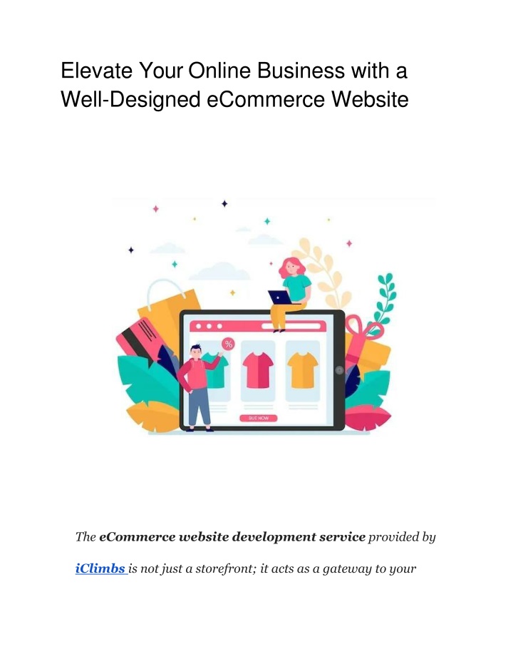 elevate your online business with a well designed ecommerce website