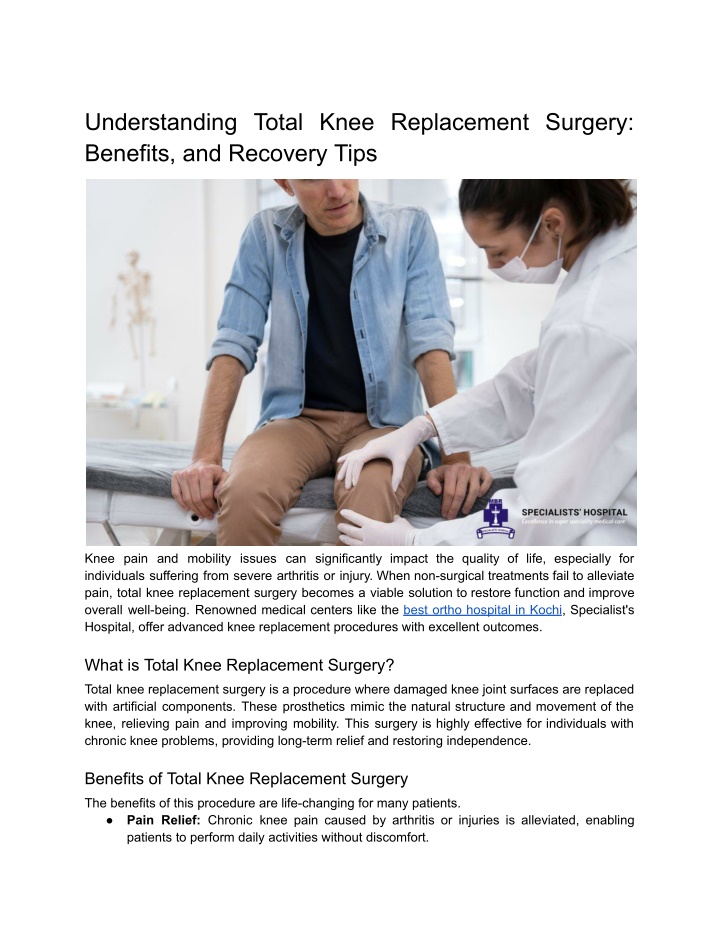 understanding total knee replacement surgery