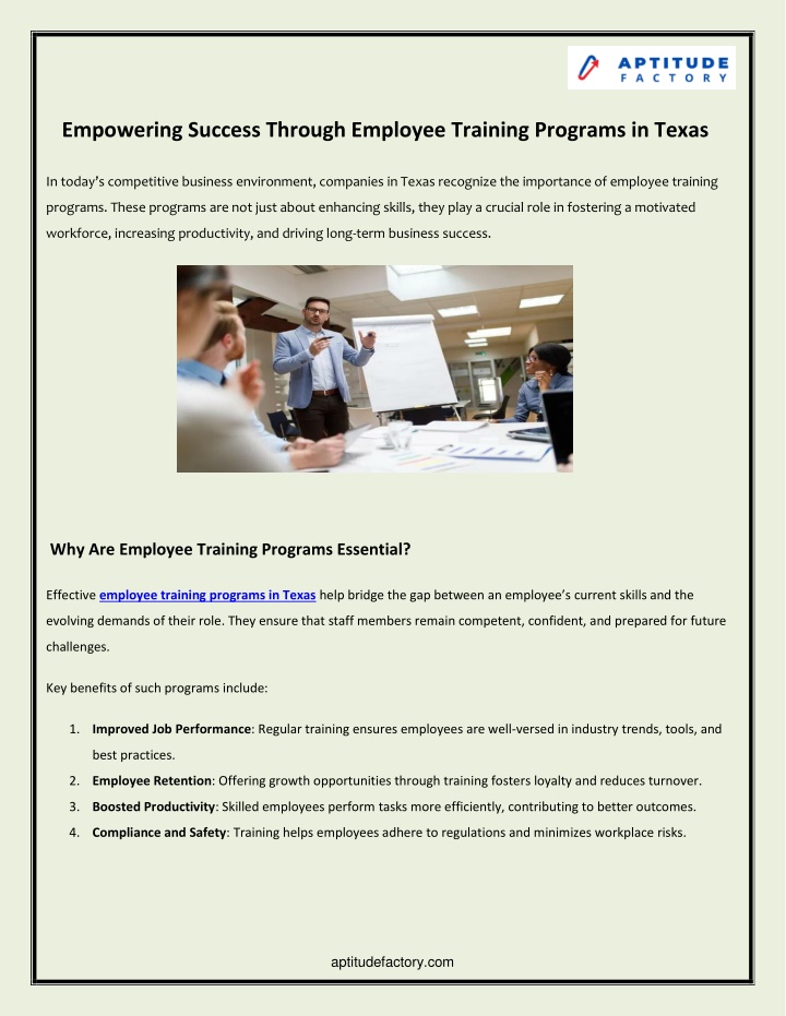 empowering success through employee training