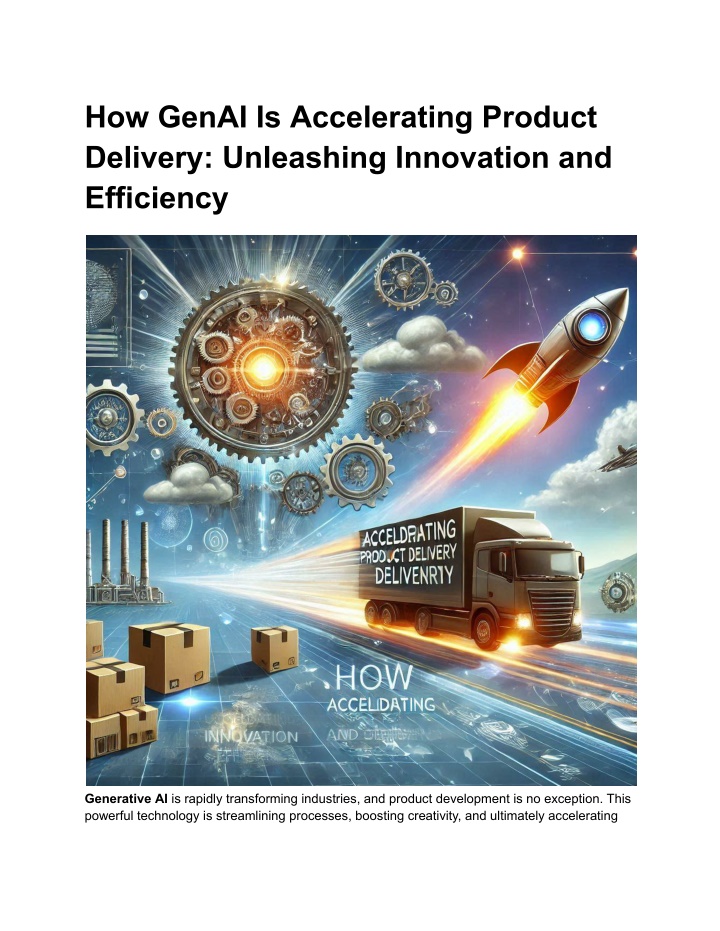 how genai is accelerating product delivery