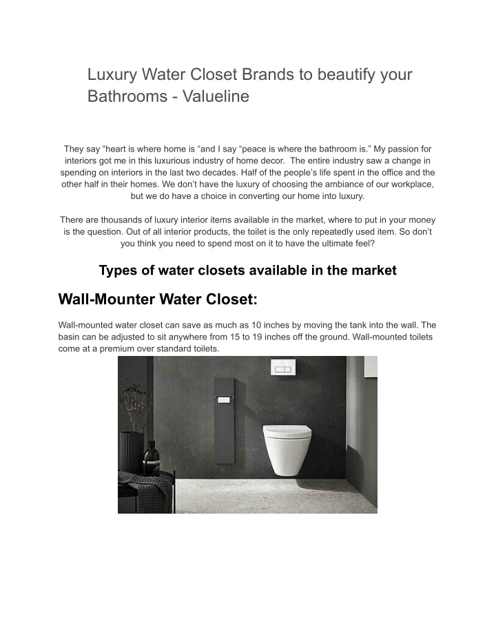 luxury water closet brands to beautify your