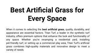 Best Artificial Grass for Every Space