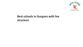 Best schools in Gurgaon with fee structure