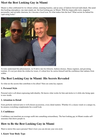 meet the best looking guy in miami