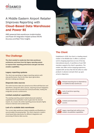 Enhancing Reporting with Data Warehouse and Power BI