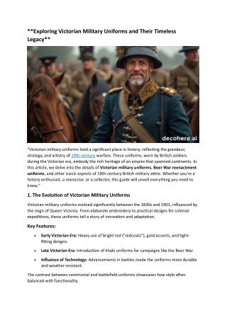 Exploring Victorian Military Uniforms and Their Timeless Legacy