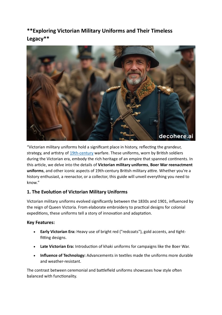 exploring victorian military uniforms and their