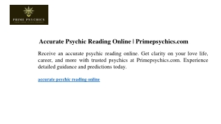 Accurate Psychic Reading Online Primepsychics.com