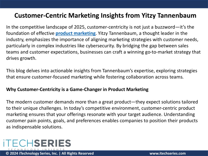 customer centric marketing insights from yitzy