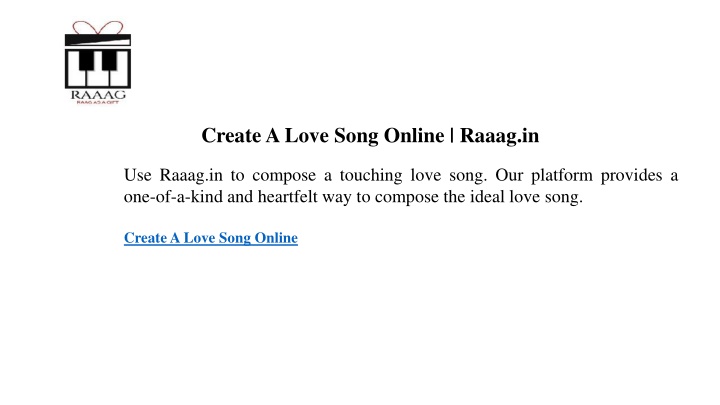 create a love song online raaag in