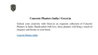 Concrete Planters India  Greyt.in