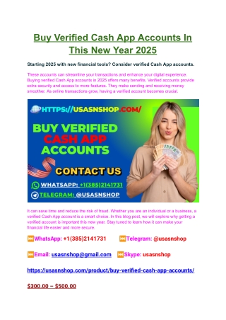 Buy Verified Cash App Accounts In This New Year 2025