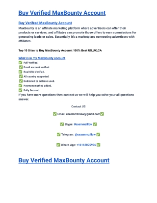 Top 10 Sites to Buy MaxBounty Account 2025