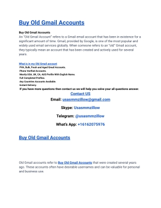 New Update To Buy Old Gmail Accounts 2025