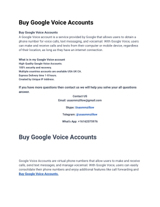 New Update To Buy Google Voice Accounts 2025