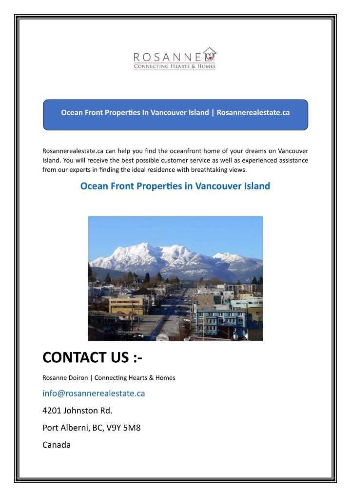 ocean front properties in vancouver island