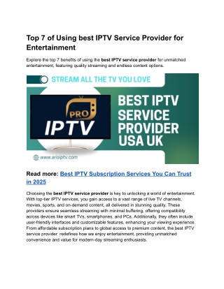 top 7 of using best iptv service provider