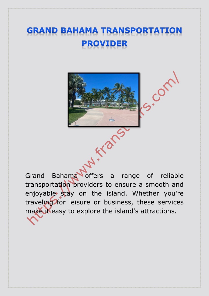 grand bahama offers a range of reliable