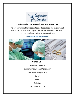 Cardiovascular Instruments  Gulmahersurgico.com