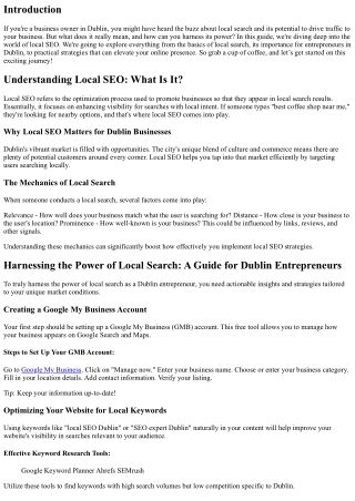 Harnessing the Power of Local Search: A Guide for Dublin Entrepreneurs