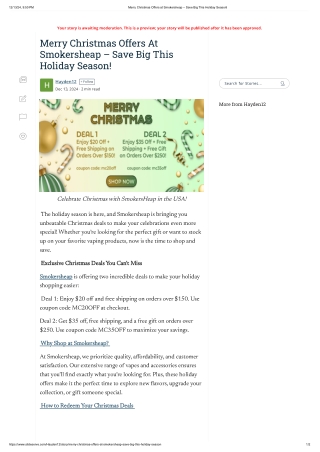 Merry Christmas Offers at Smokersheap – Save Big This Holiday Season!