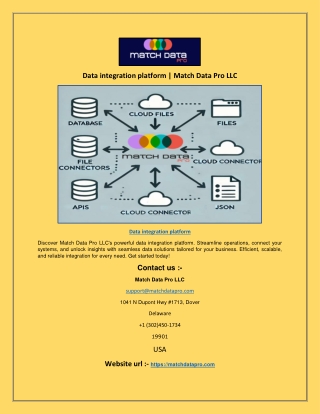 data integration platform match data pro llc