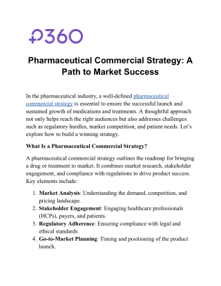 Pharmaceutical Commercial Strategy: A Path to Market Success