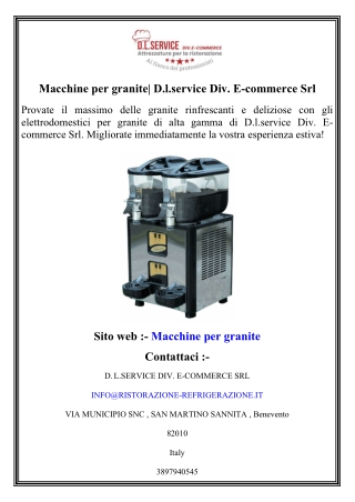 Macchine per granite  D.l.service Div. E-commerce Srl
