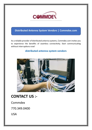 Distributed Antenna System Vendors  Commdex