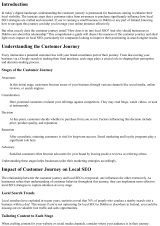 “Understanding the Customer Journey and Its Impact on Local SEO”
