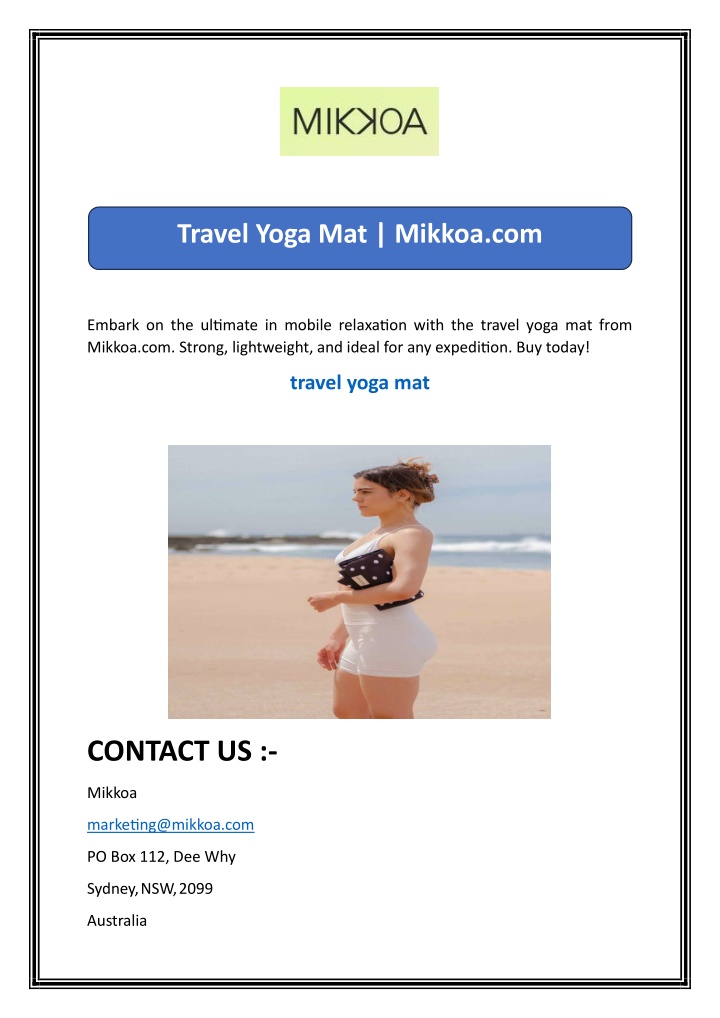 travel yoga mat mikkoa com