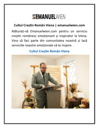 Cultul Creștin Român Viena  emanuelwien.com