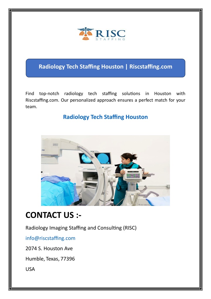 radiology tech staffing houston riscstaffing com