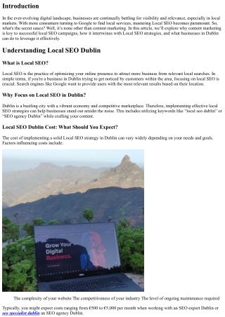 “Why Content Marketing is Key to Successful Local SEO Campaigns”
