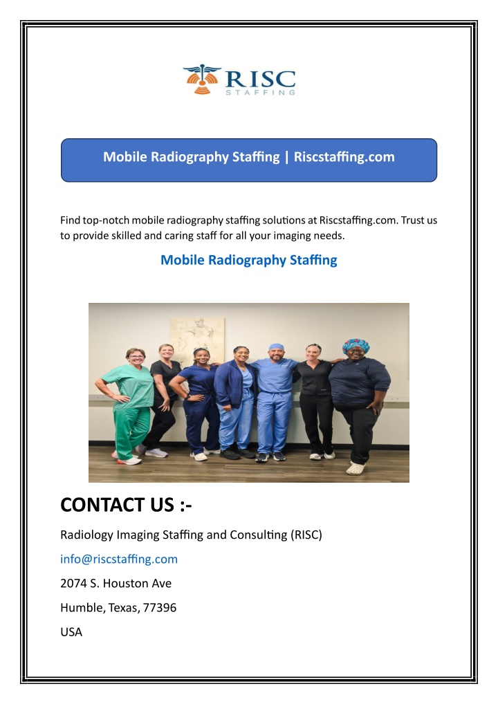 mobile radiography staffing riscstaffing com