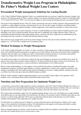 Dr Fishers Medical Weight Loss Centers