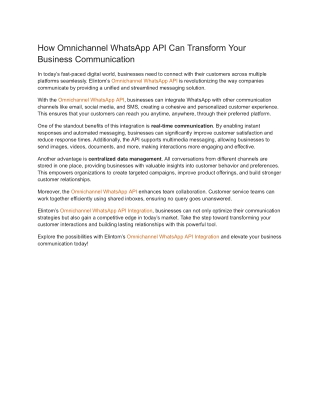 how omnichannel whatsapp api can transform your