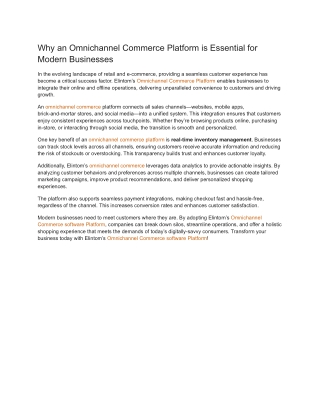 why an omnichannel commerce platform is essential