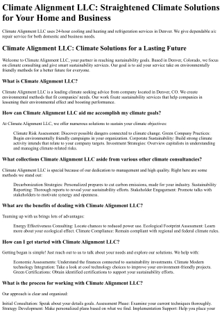 climate alignment llc straightened climate