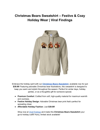 Christmas Bears Sweatshirt – Festive & Cozy Holiday Wear _ Viral Findings
