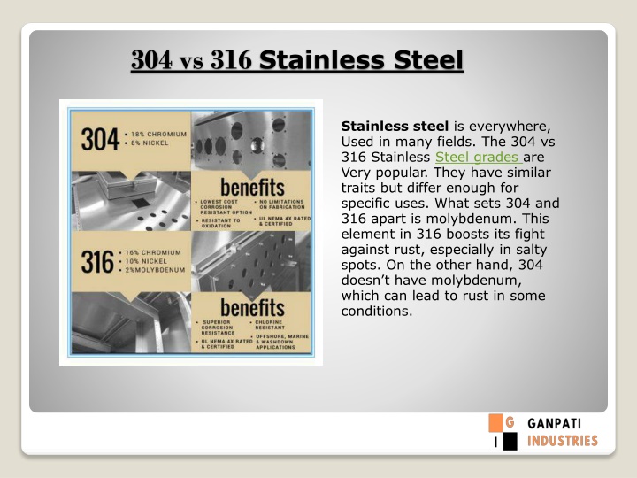 304 vs 316 stainless steel