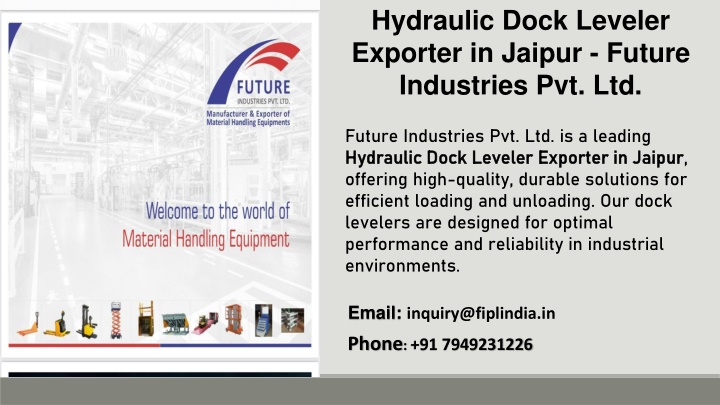 hydraulic dock leveler exporter in jaipur future