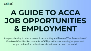 A Guide to ACCA Job Opportunities & Employment
