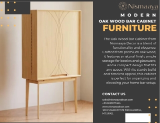 Stylish Oak Bar Cabinet – Nismaaya Decor Collection