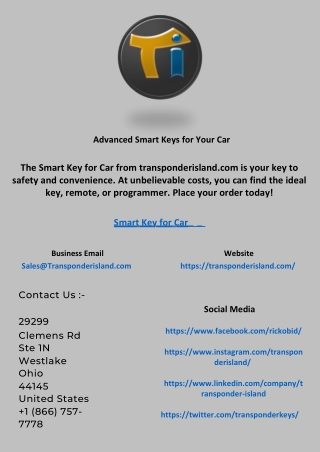 advanced smart keys for your car
