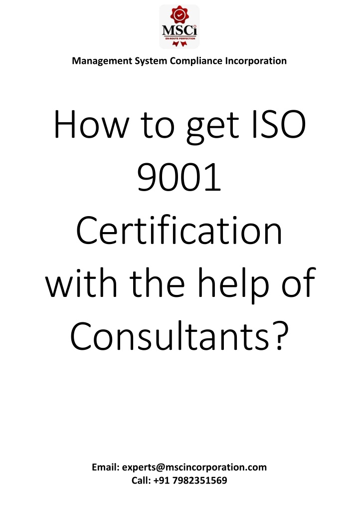 Ppt How To Get Iso Certification With The Help Of Consultants Powerpoint Presentation