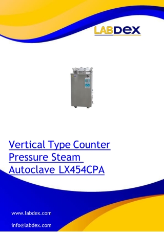 Vertical Type Counter Pressure Steam Autoclave LX454CPA